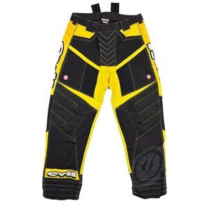 Evil Paintball Pants Adult Small S Black Yellow Nylon Padded Pockets Mesh Lined